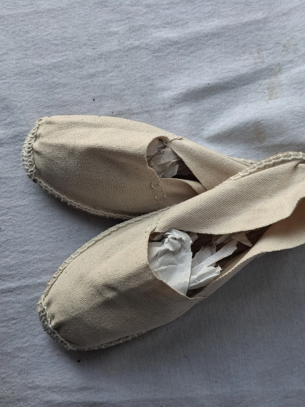 Light Cream Canvas Espadrille Slip-Ons